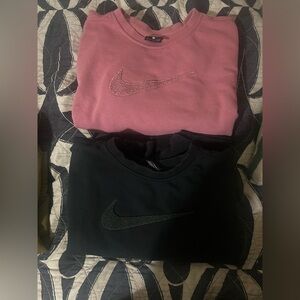 2 Nike Cropped sweaters (pink and black)